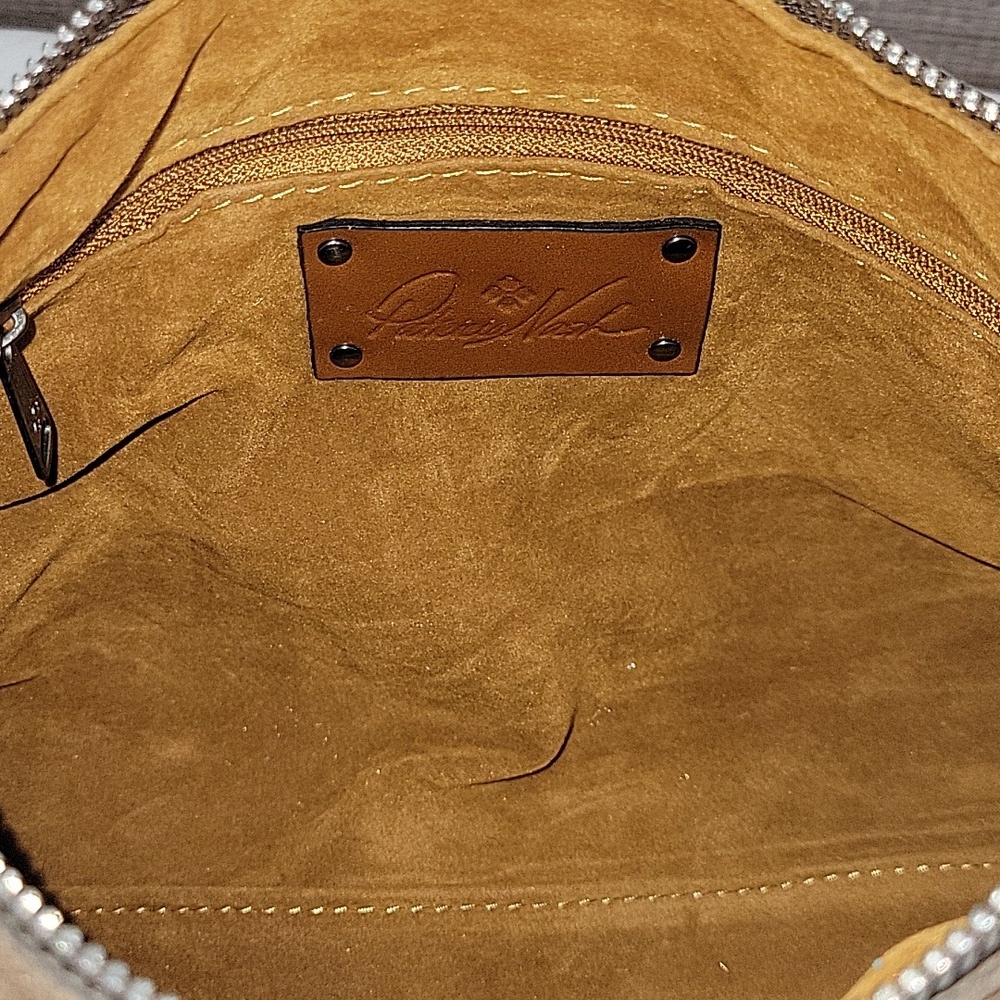 Patricia Nash Brown Suede Leather Crossbody Shoulder Bag - Picture 13 of 14